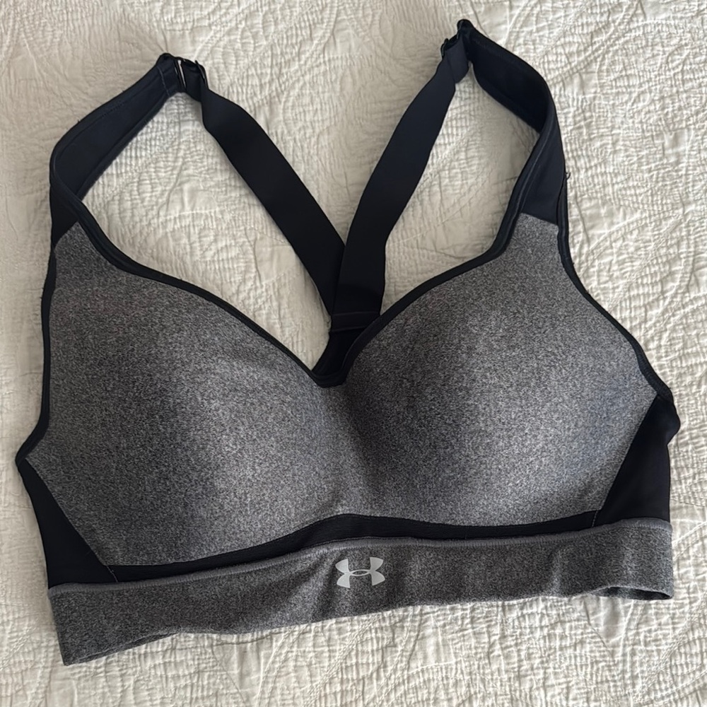 Under Armour Black and Gray Sports Bra